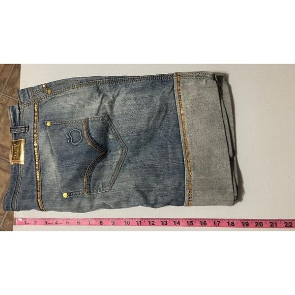 Apple Bottoms Y2K Women’s Size 18 Low Rise 4-Pocket Blue Denim Tribal Revival - Picture 11 of 11